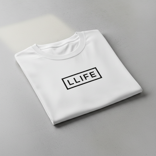 LLIFE white t-shirt mockup